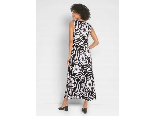 B.P.C sukienka długa maxi biało-czarna we wzory ^40/42