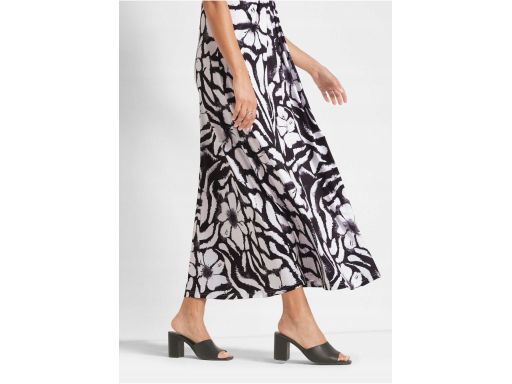 B.P.C sukienka długa maxi biało-czarna we wzory ^40/42