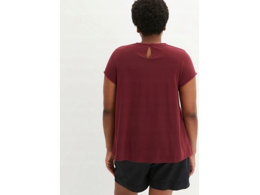 B.P.C bluzka t-shirt z koronką bawełniany bordowy 56/58.