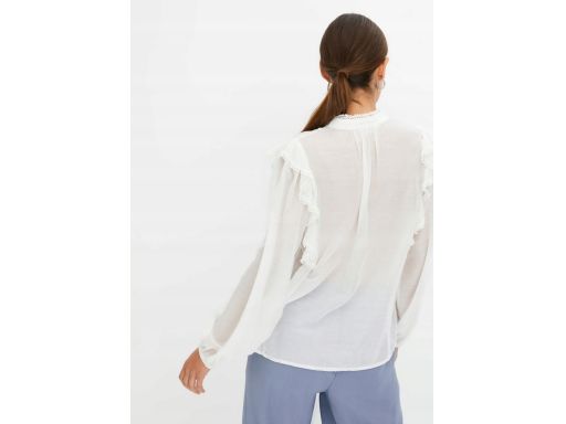 B.P.C bluzka koszulowa śmietankowa z koronką r.44