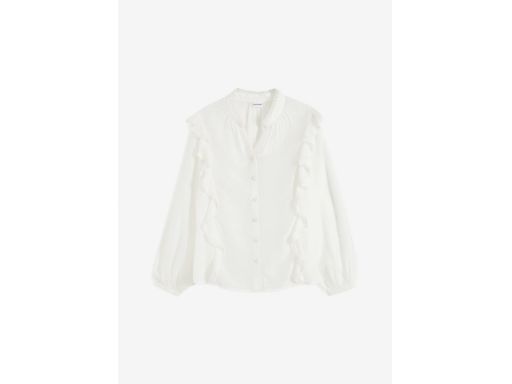 B.P.C bluzka koszulowa śmietankowa z koronką r.44