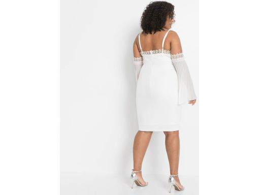 B.P.C sukienka biała odkryte ramiona koronka r.34