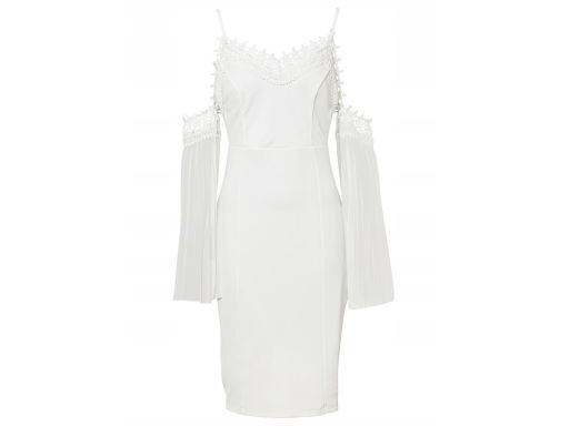 B.P.C sukienka biała odkryte ramiona koronka r.34