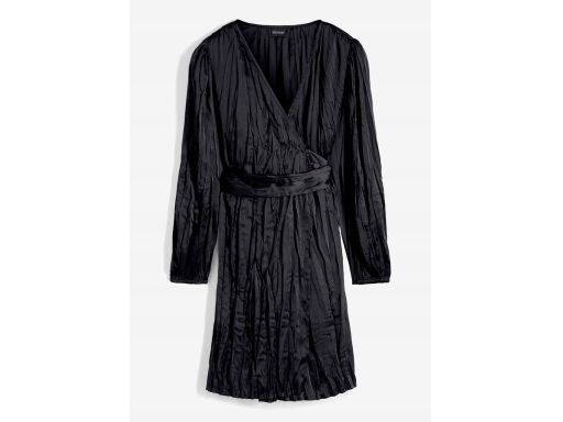 B.P.C kopertowa sukienka satynowa czarna r.50