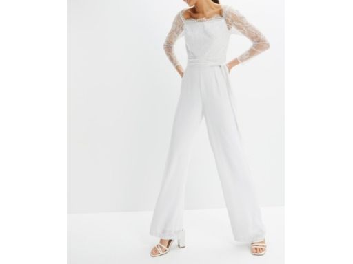 B.P.C kombinezon biały z koronką r.48