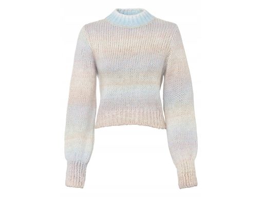 B.P.C kolorowy sweter z półgolfem krótki 48/50.