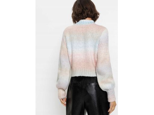 B.P.C kolorowy sweter z półgolfem krótki 48/50.