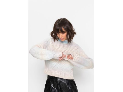 B.P.C kolorowy sweter z półgolfem krótki 48/50.