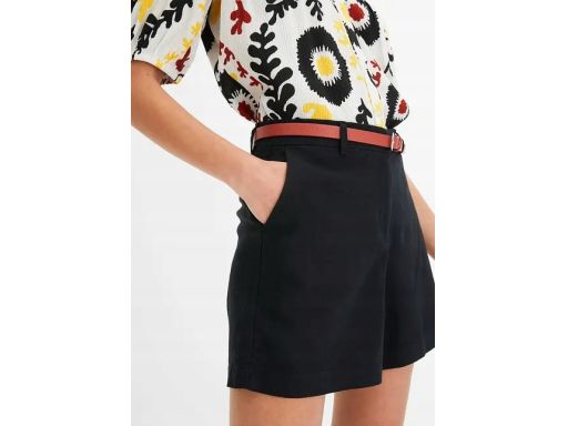 B.P.C lniane krótkie spodenki czarne r.52