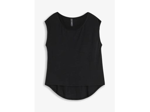 B.P.C t-shirt bez rękawów czarny asymetryczny 32/34.