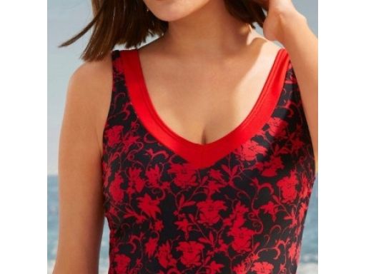 B.P.C kostium kąpielowy czarno- czerwony modelujący 42