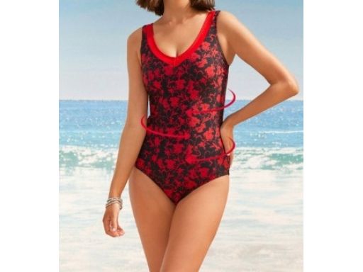 B.P.C kostium kąpielowy czarno- czerwony modelujący 42