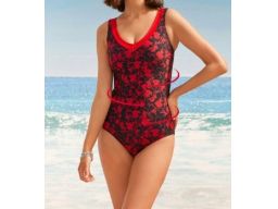 B.P.C kostium kąpielowy czarno- czerwony modelujący 42