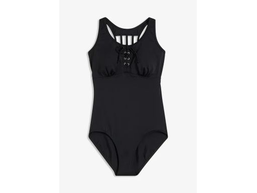 B.P.C kostium kąpielowy sznurowanie w dekolcie czarny r.42