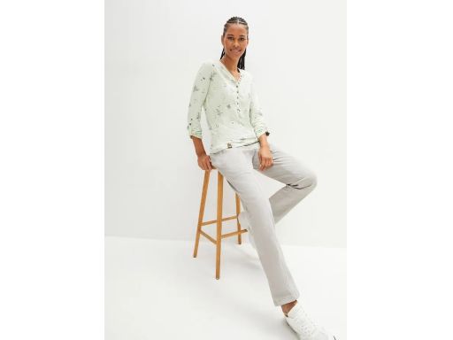 B.P.C bluzka bawełniana we wzory w kwiaty z plisą guzikową 40/42.