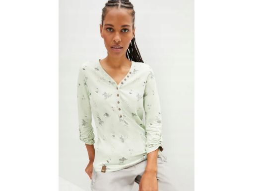 B.P.C bluzka bawełniana we wzory w kwiaty z plisą guzikową 40/42.