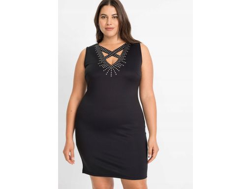 B.P.C Czarna sukienka ze sztrasami 44/46