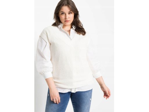 AG4293 kamizelka dzianinowa śmietankowa 44/46.