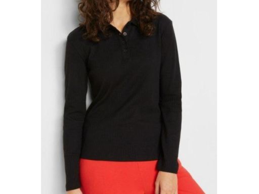 B.P.C czarna bluzka polo damska 48/50.