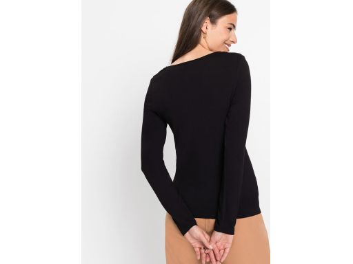 B.P.C czarna bluzka z wiskozy z wycięciem 32/34.