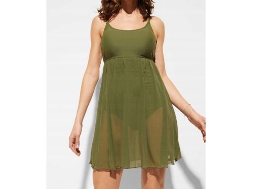 B.P.C sukienka kąpielowa z siateczką khaki r.48