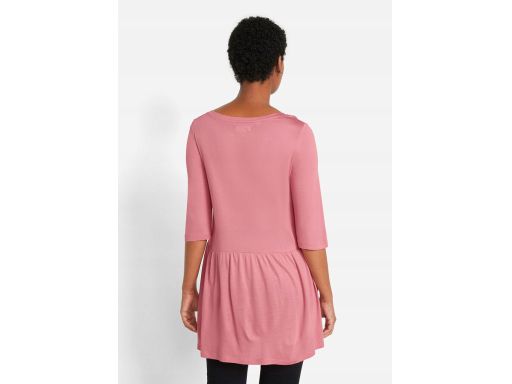 Długa bluzka z falbaną dymny róż ^40/42