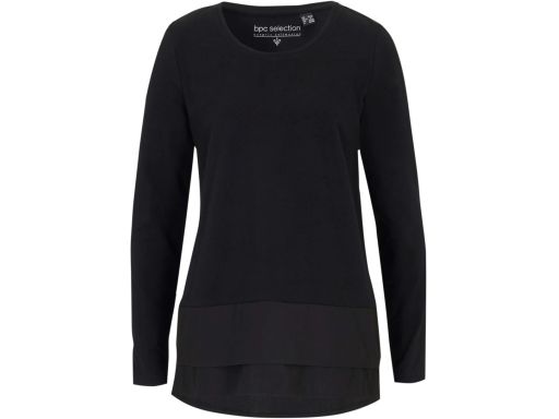 B.P.C czarna bluzka z dłuższym tyłem bawełniana 44/46.
