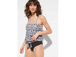 Tankini czarno-białe we wzory r.44