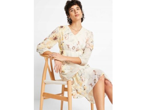 B.P.C sukienka szyfonowa z nadrukiem ^38