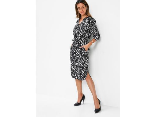 B.P.C wzorzysta sukienka koszulowa midi r.36