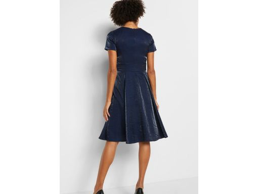 B.P.C Sukienka z tafty granatowa rozkloszowana ^40