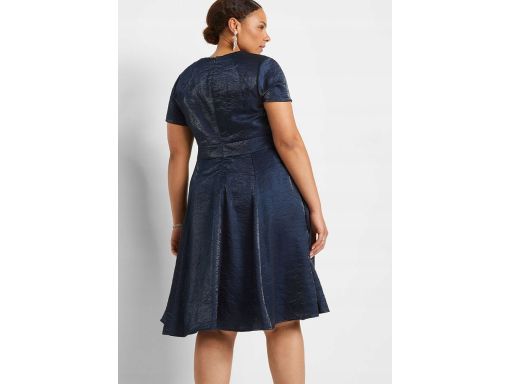 B.P.C Sukienka z tafty granatowa rozkloszowana ^40