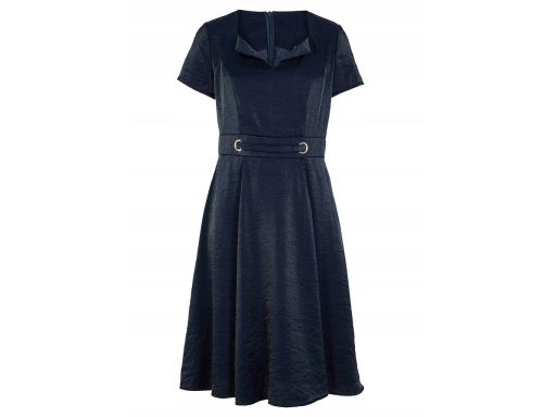 B.P.C Sukienka z tafty granatowa rozkloszowana ^40