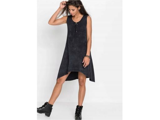 B.P.C sukienka dżersejowa czarna ze sznurowaniem r.32/34