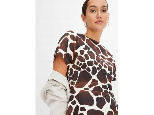 B.P.C sukienka nadruk brązowo-beżowa r.40/42