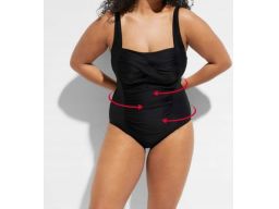 B.P.C kostium jednoczęściowy marszczony czarny 44.