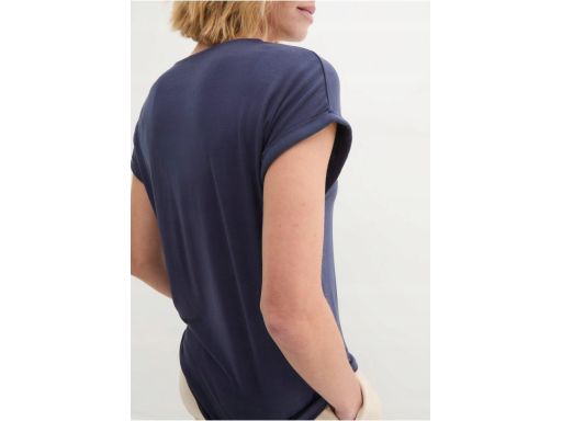 B.P.C t-shirt granatowy z cekinowym wzorem i napisem r.36/38