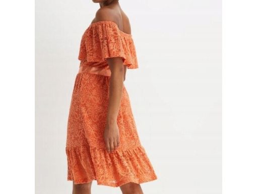 B.P.C. sukienka koronkowa pomarańczowa carmen r.40