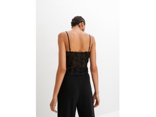 B.P.C krótki top w kwiaty 3D czarny r.48