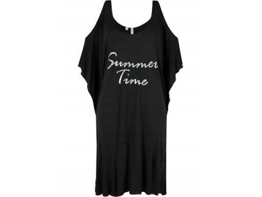 B.P.C sukienka plażowa granatowa wiskozowa z nadrukiem ^48/50