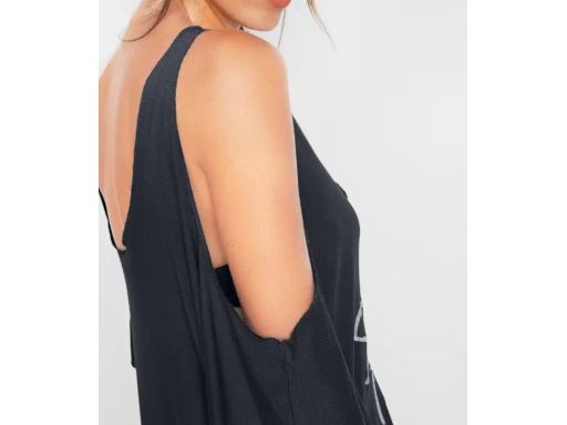 B.P.C sukienka plażowa granatowa wiskozowa z nadrukiem ^48/50