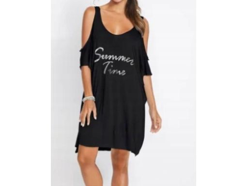 B.P.C sukienka plażowa granatowa wiskozowa z nadrukiem ^48/50