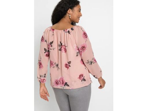 B.P.C bluzka szyfonowa w kwiatki z dekoltem carmen 52.