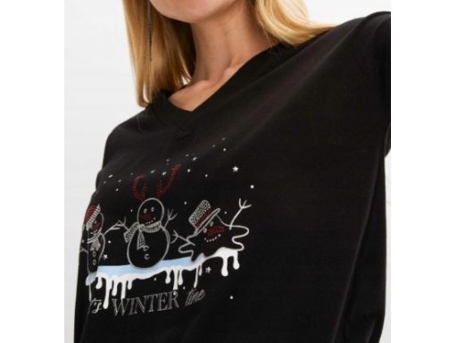 B.P.C bluzka czarna z dżetami świąteczna ^36/38