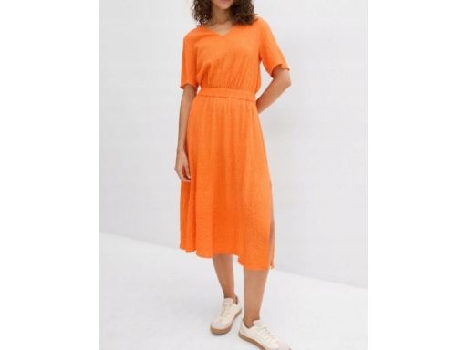 B.P.C sukienka midi pomarańczowa krepowana r.54