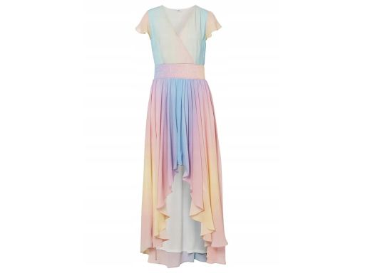 B.P.C szyfonowa sukienka asymetryczna kolorowa cieniowana r.42