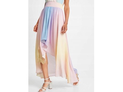 B.P.C szyfonowa sukienka asymetryczna kolorowa cieniowana r.42