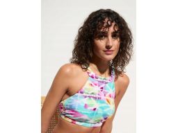 B.P.C wielokolorowe bikinni bustier z figami wysoki stan 44.