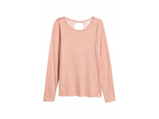 H&M dżersejowa bluzka z koronką na plecach XL