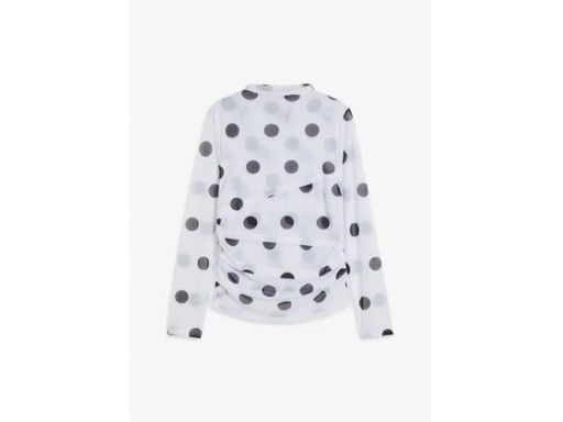 B.P.C biała bluzka siateczkowa w czarne grochy ^44/46